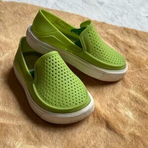 Crocs Kids Citilane Roka Slip ons Water Boat Shoes Volt Green Shoes C7